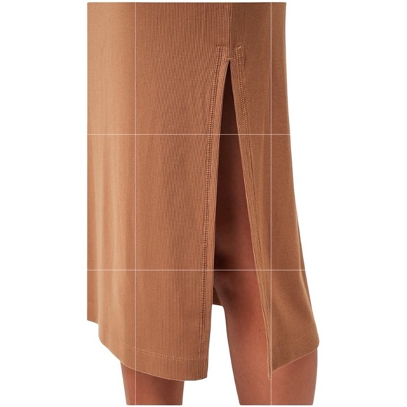 NWT Travis Mathew Hadley Wood Sleeveless Rib Midi Dress Bronze Casual Staple - Picture 12 of 13
